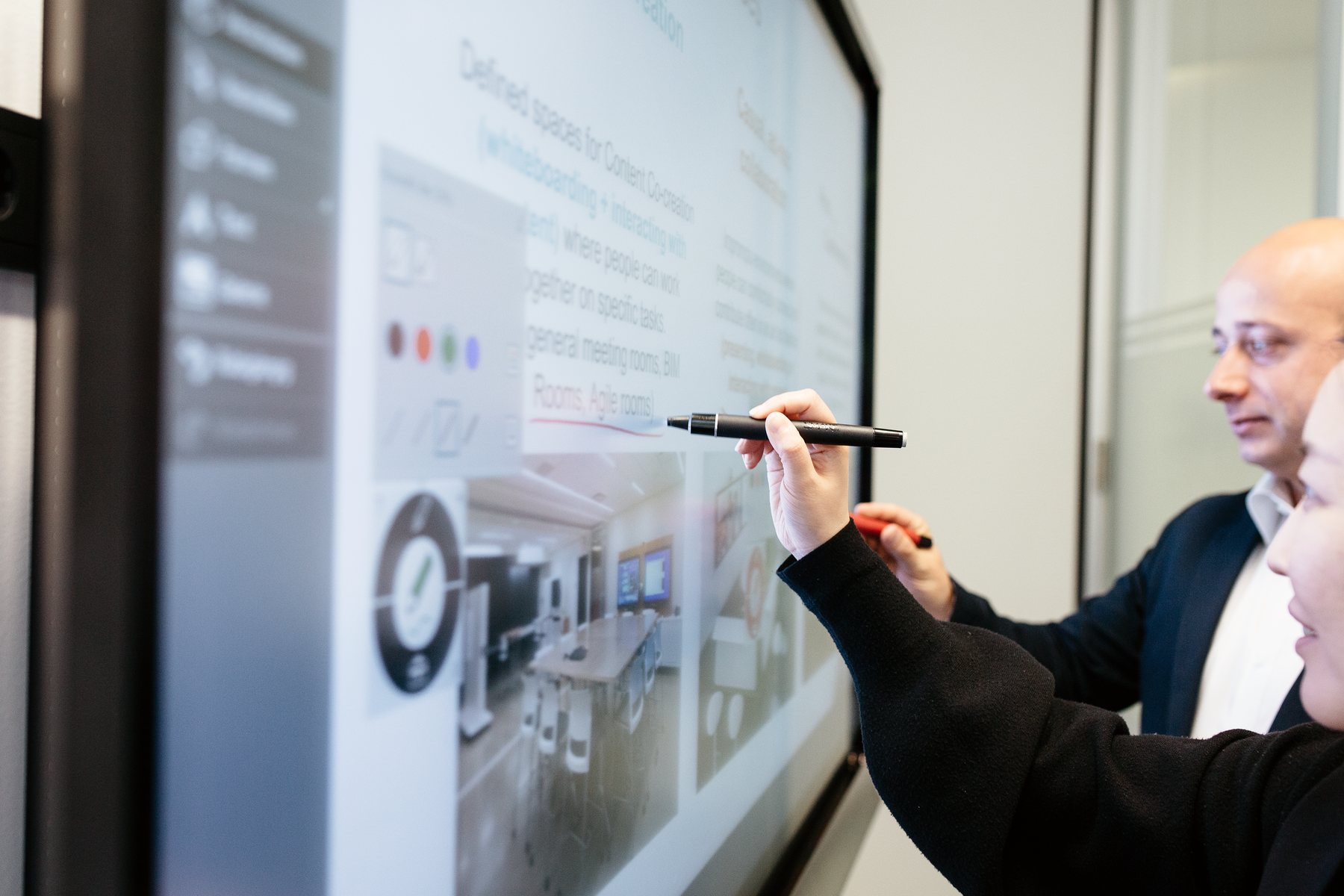 Hand writing on a Technetix interactive display